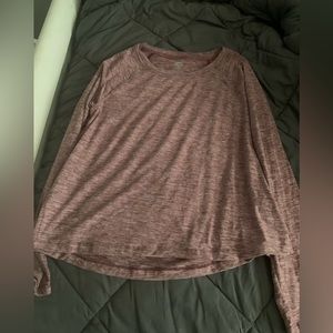 Purple patterned exercise shirt